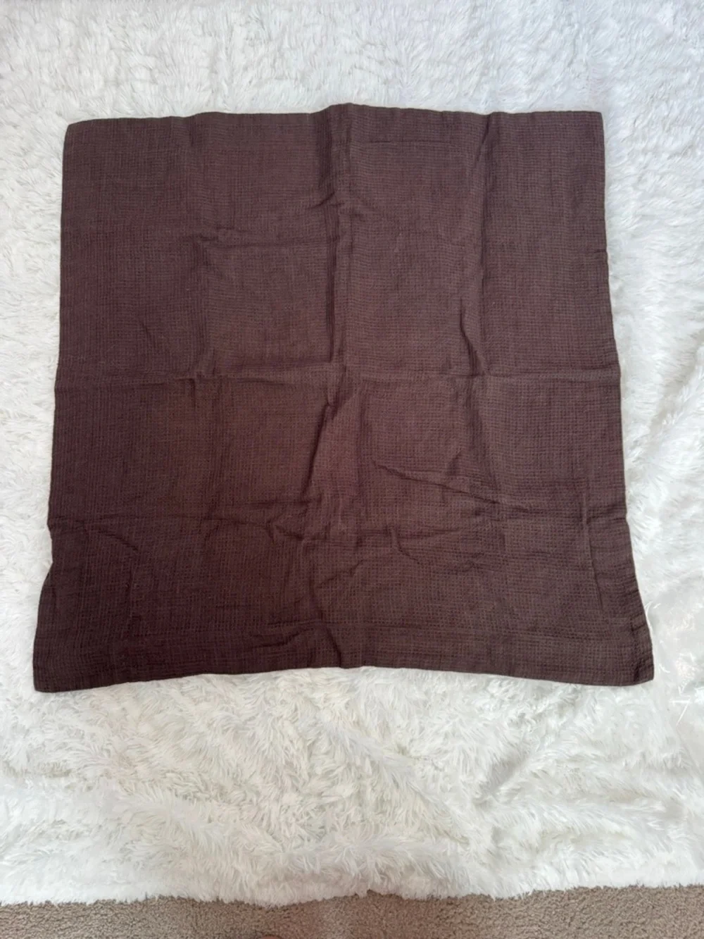 NWT Pottery Barn Linen Waffle Euro Sham in Dark Chocolate